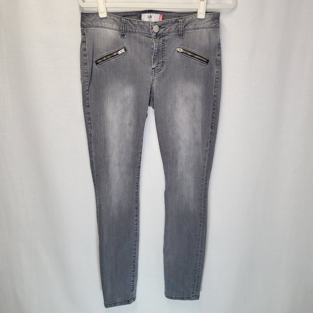 Cabi Women's Size 6 Jeans Skinny Gray Zipper Pockets